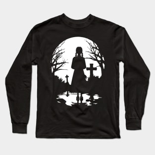 Wednesday Addams Silhouette Long Sleeve T-Shirt